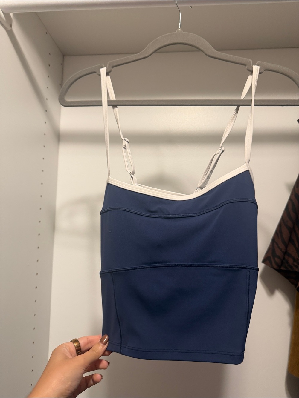 Vuori Navy Mini Cami with White Trim